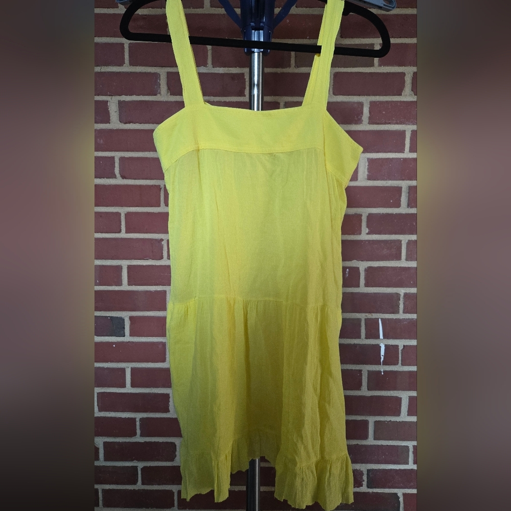 9 SEED Raw EDGE Short Sunshine Yellow Sundress‎ Beach Coverup P / S SMALL